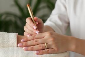 Manicure in progress in serene spa setting